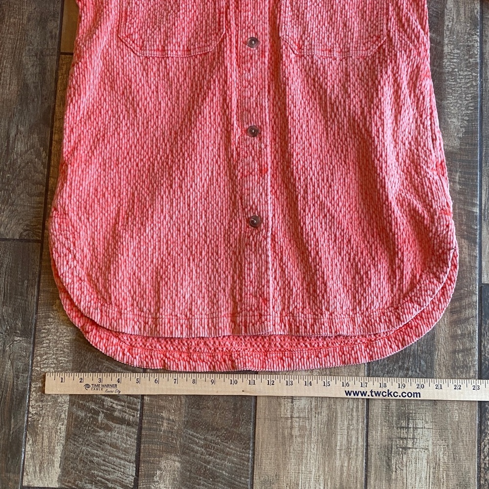 BDG Serena Orange Textured Button-Up Collared Shacket 🆕 - Picture 10 of 11